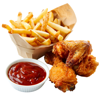 Chicken Wings with Fries